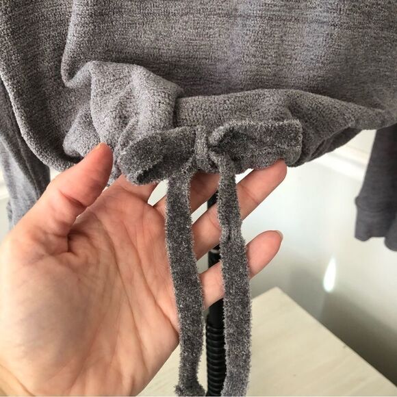 THREE DOTS Pullover Sweater Velour Knit Scoop Neck Charcoal Grey Women‎ Size M - Picture 3 of 10